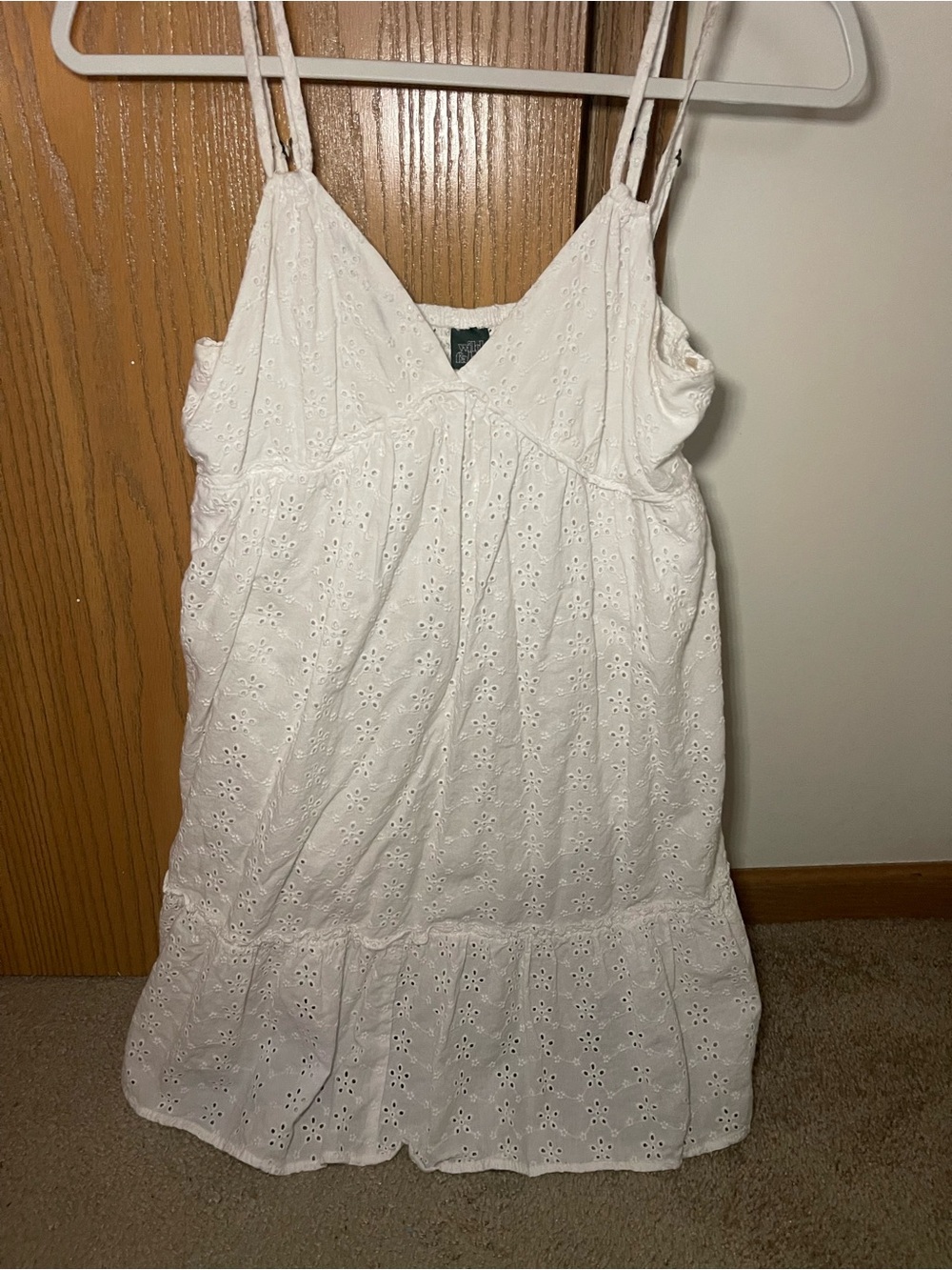 wild fable White Eyelet Spaghetti Strap Dress